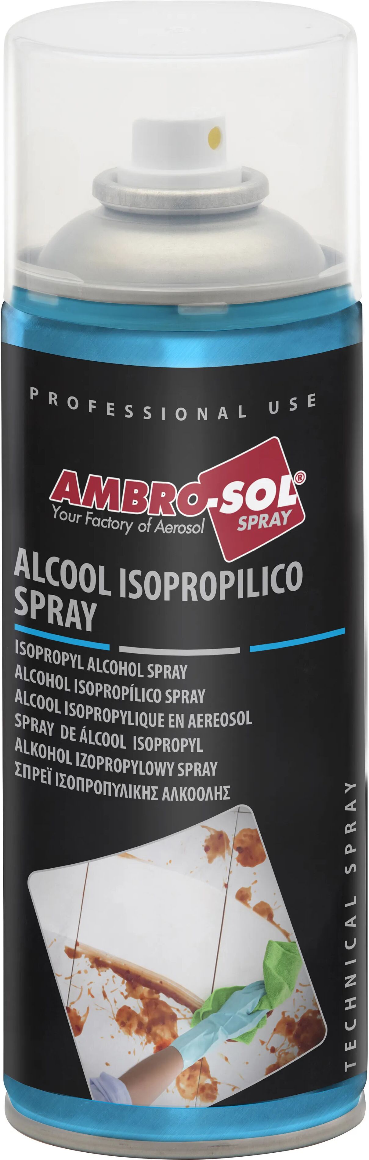 ambrosol alcool isopropilico 90% ambro-sol spray 400 ml per lenti tecniche smartphone pc e tastiere