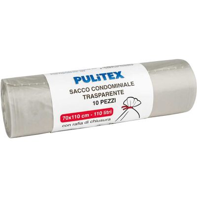 Tecnomat SACCO TRASPARENTE PULITEX 70x110 cm 110 l ROTOLO DA 10 PEZZI Tecnomat SACCO TRASPARENTE PULITEX 70x110 cm 110 l ROTOLO DA 10 PEZZI