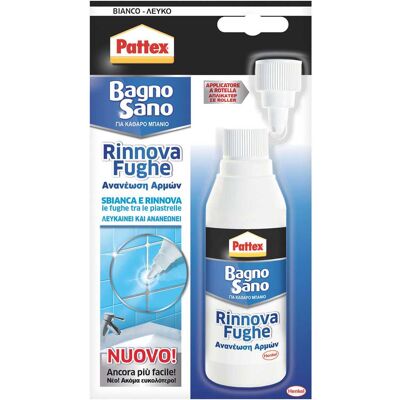 Pattex RINNOVA FUGHE BAGNO SANO 125 ml COPRENTE E VERNICIANTE PRONTO USO Pattex RINNOVA FUGHE BAGNO SANO 125 ml COPRENTE E VERNICIANTE PRONTO USO