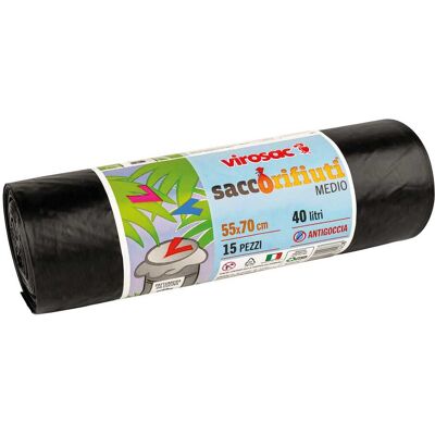 Tecnomat SACCO NERO VIROSAC 55x70 cm 30 l IN LDPE ROTOLO DA 15 PEZZI Tecnomat SACCO NERO VIROSAC 55x70 cm 30 l IN LDPE ROTOLO DA 15 PEZZI
