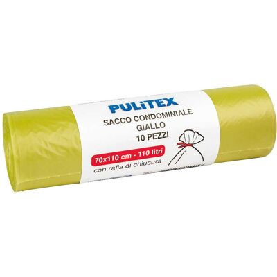 Tecnomat SACCO GIALLO PULITEX 70x110 cm 110 l ROTOLO DA 10 PEZZI Tecnomat SACCO GIALLO PULITEX 70x110 cm 110 l ROTOLO DA 10 PEZZI
