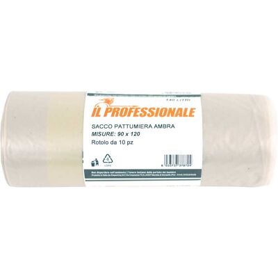 Ilprofessionale SACCO PATTUMIERA AMBRA 90x120 cm 50 µm 140 l 10 PEZZI IN LDPE ANTIGOCCIA E CON MANIGLIA Ilprofessionale SACCO PATTUMIERA AMBRA 90x120 cm 50 µm 140 l 10 PEZZI IN LDPE ANTIGOCCIA E CON MANIGLIA