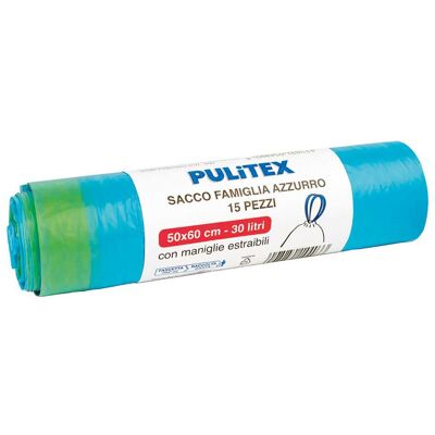 Tecnomat SACCO AZZURRO PULITEX 50x60 cm 30 l ROTOLO DA 20 PEZZI SISTEMA SACCO PRATICO Tecnomat SACCO AZZURRO PULITEX 50x60 cm 30 l ROTOLO DA 20 PEZZI SISTEMA SACCO PRATICO