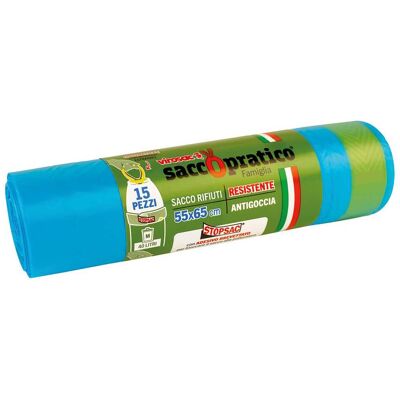 Tecnomat SACCO AZZURRO VIROSAC 55x60 cm 40 l HDPE ROTOLO 15 PEZZI CHIUSURA STOPSAC Tecnomat SACCO AZZURRO VIROSAC 55x60 cm 40 l HDPE ROTOLO 15 PEZZI CHIUSURA STOPSAC