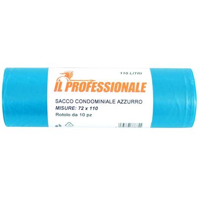 Ilprofessionale SACCO PATTUMIERA AZZURRO 72x110 cm 110 l 10 PEZZI IN LDPE PROFUMATO E ANTIGOCCIA Ilprofessionale SACCO PATTUMIERA AZZURRO 72x110 cm 110 l 10 PEZZI IN LDPE PROFUMATO E ANTIGOCCIA