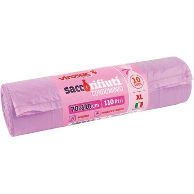 Tecnomat SACCO VIOLA VIROSAC 70x110 cm CONDOMIO 110 l IN LDPE ROTOLO DA 10 PEZZI Tecnomat SACCO VIOLA VIROSAC 70x110 cm CONDOMIO 110 l IN LDPE ROTOLO DA 10 PEZZI