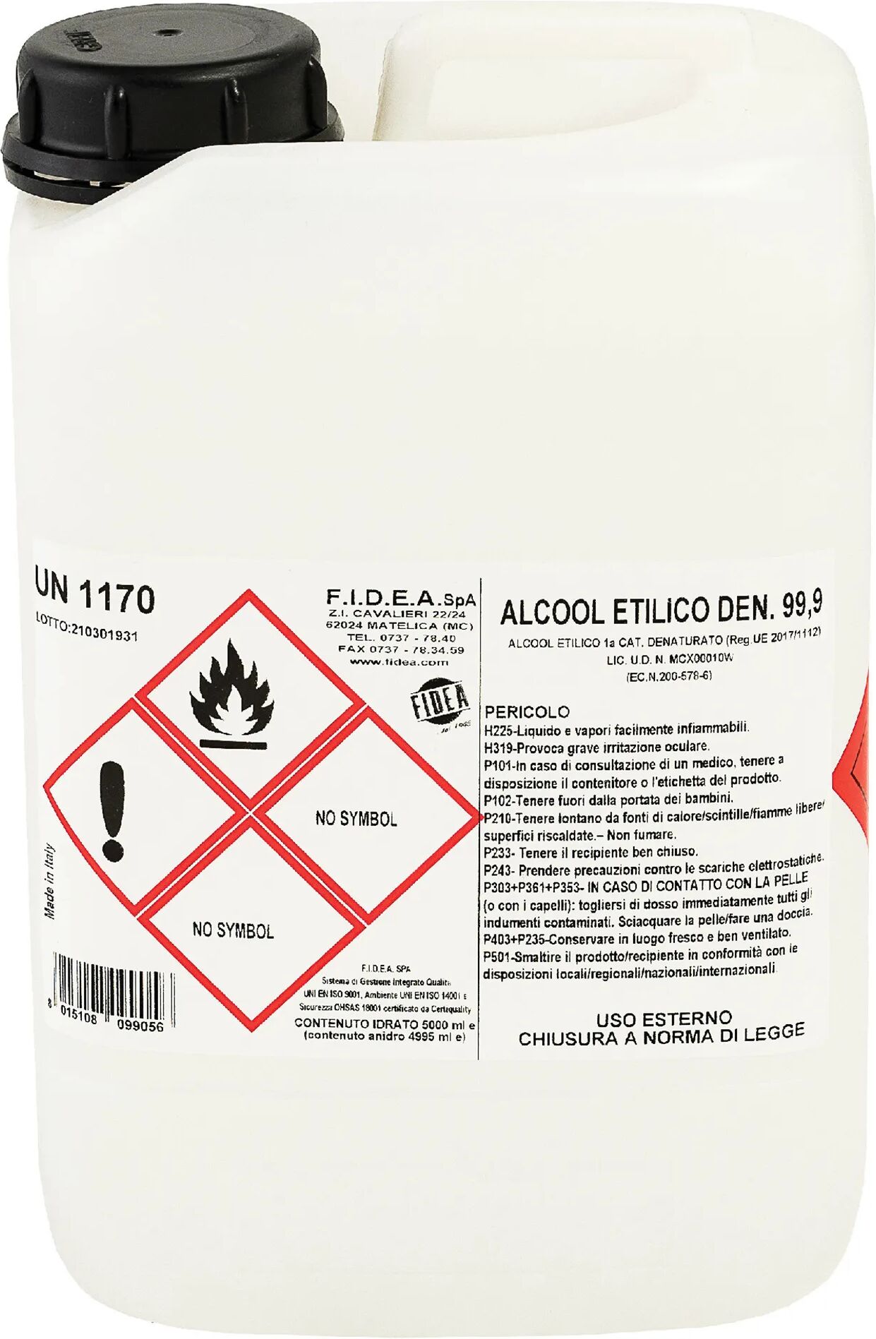 Fidea ALCOOL ETILICO 99° DENATURATO 5 l