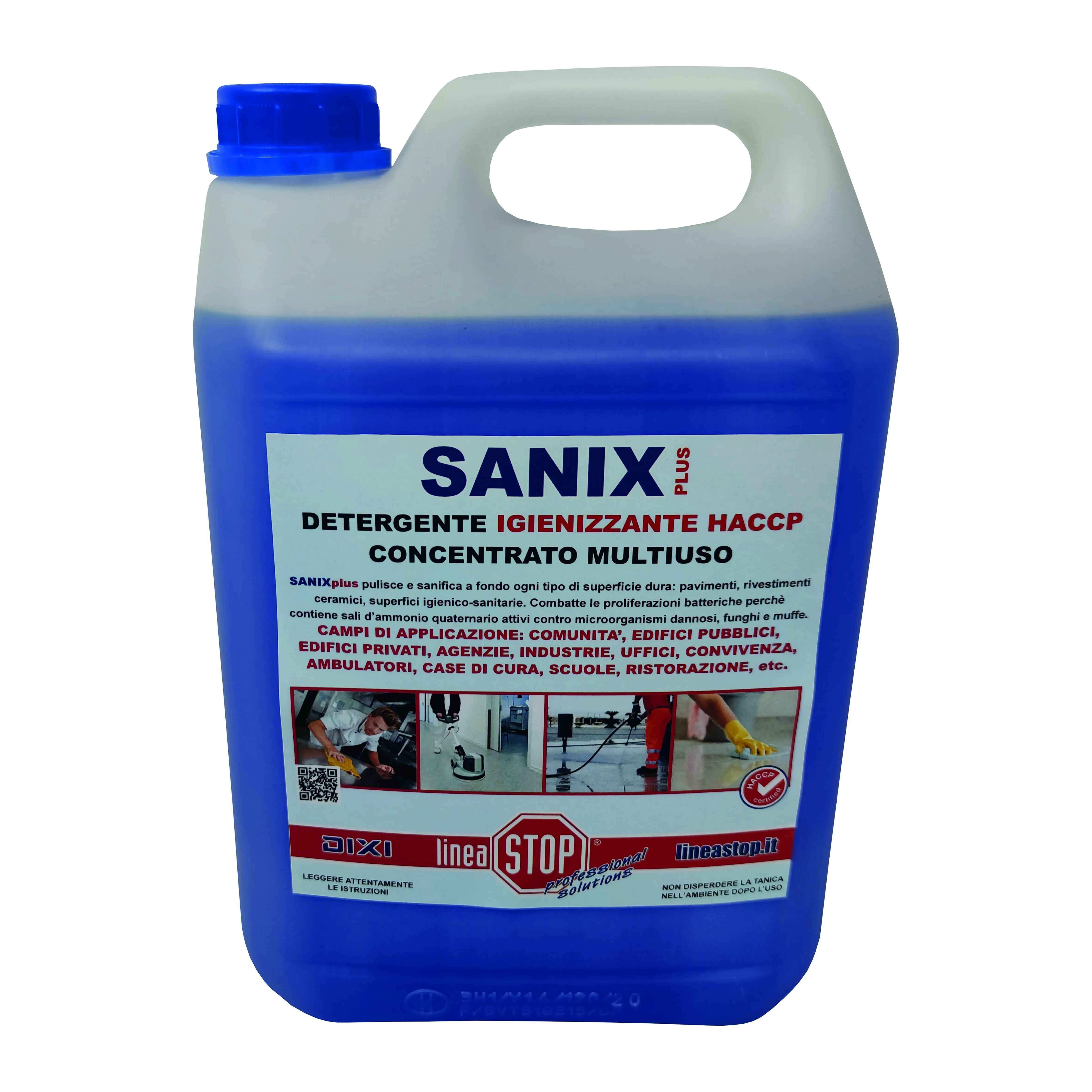 DIXI Igienizzante Sanix Plus  Haccp 5 L Specifico Per Ristorazione Sanificante Concentrato