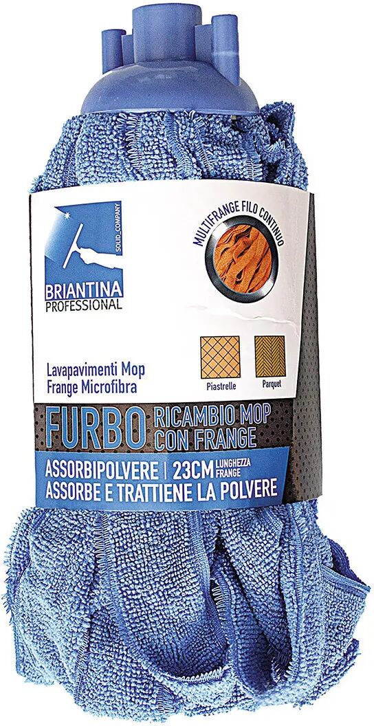 Ricambio Mop Furbo Con Frange 23 Cm Trattiene La Polvere Per Piastrelle E Parquet