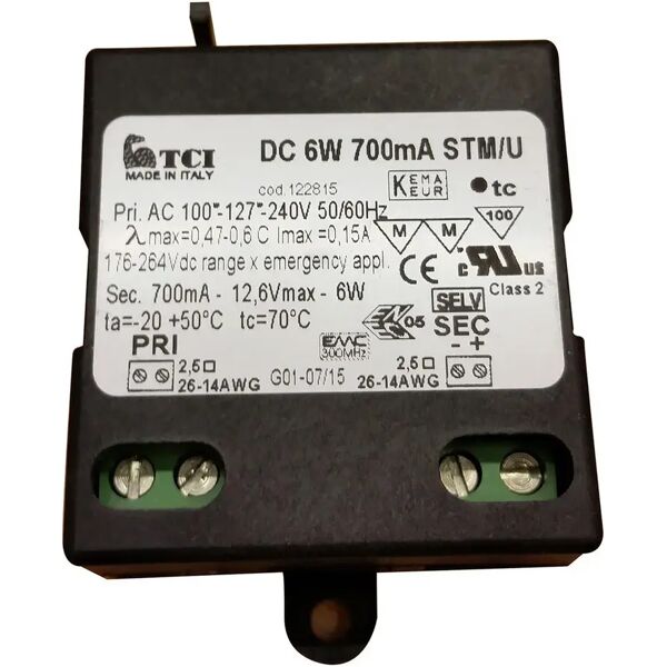 tecnomat alimentatore led dc 6w 700 ma stm-u