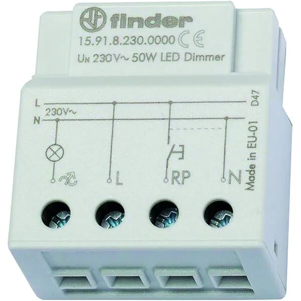 finder dimmer  50w led 100w alogena 230v accensione e spegnimento soft 3 / 4 fili