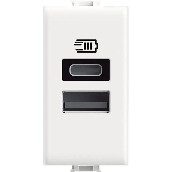 tecnomat presa usb doppia bticino matix tipo a+c 15w 230v 1 modulo bianco tensione uscita 5vdc