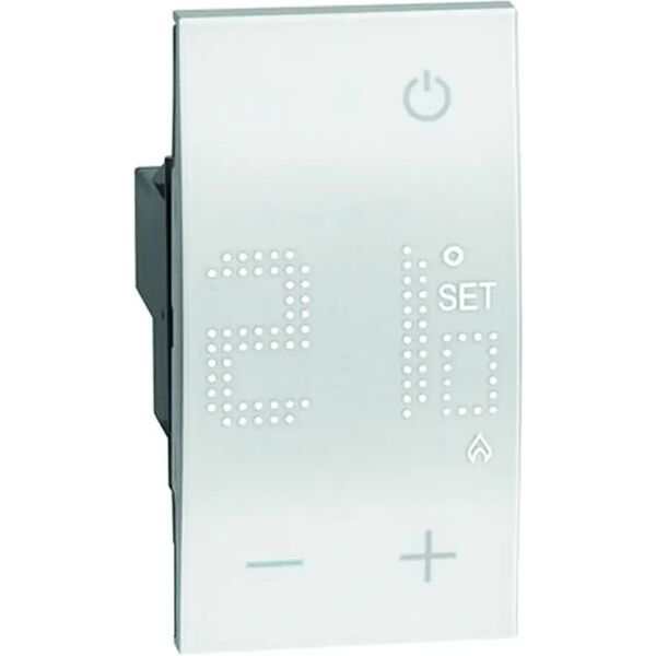 bticino termostato digitale  living now 230v 2 moduli touch uscita a rele' 1 contatto bianco