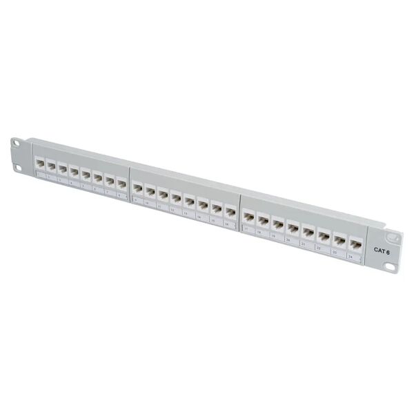 fanton pannello cat6 24 porte con moduli rj45 per armadio rack 19'' con asole per fissaggio cavi