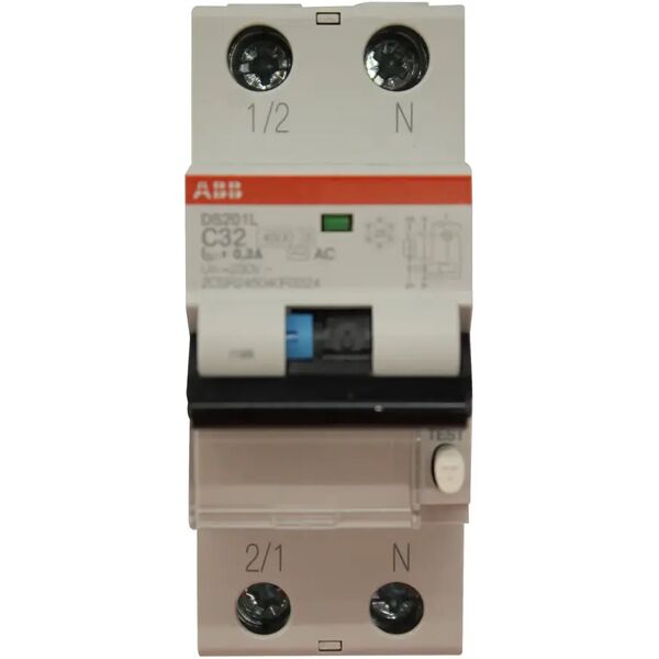 tecnomat interruttore magnetotermico abb differenziale 4,5ka 1p+n 32 0,03a 2 moduli ds201 mtd