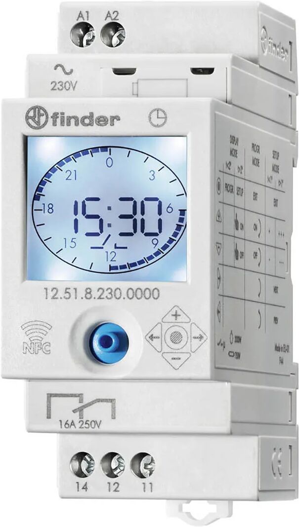 finder orologio digitale  a cavalieri giornaliero/settimanale 230v basic (solo kwh)