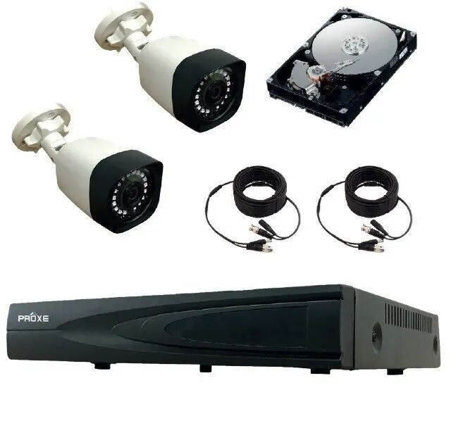 proxe kit tvcc  5 mpx 4 canali hd 1 tb 2 telecamere 2 cavi bnc 10 m supporta ahd/tvi/cvi/cvbs