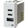 4box PRESA USB  3 USCITE POWER DELIVERY 2 USCITE C 1 USCITA A 20W COMPATIBILE VIMAR PLANA