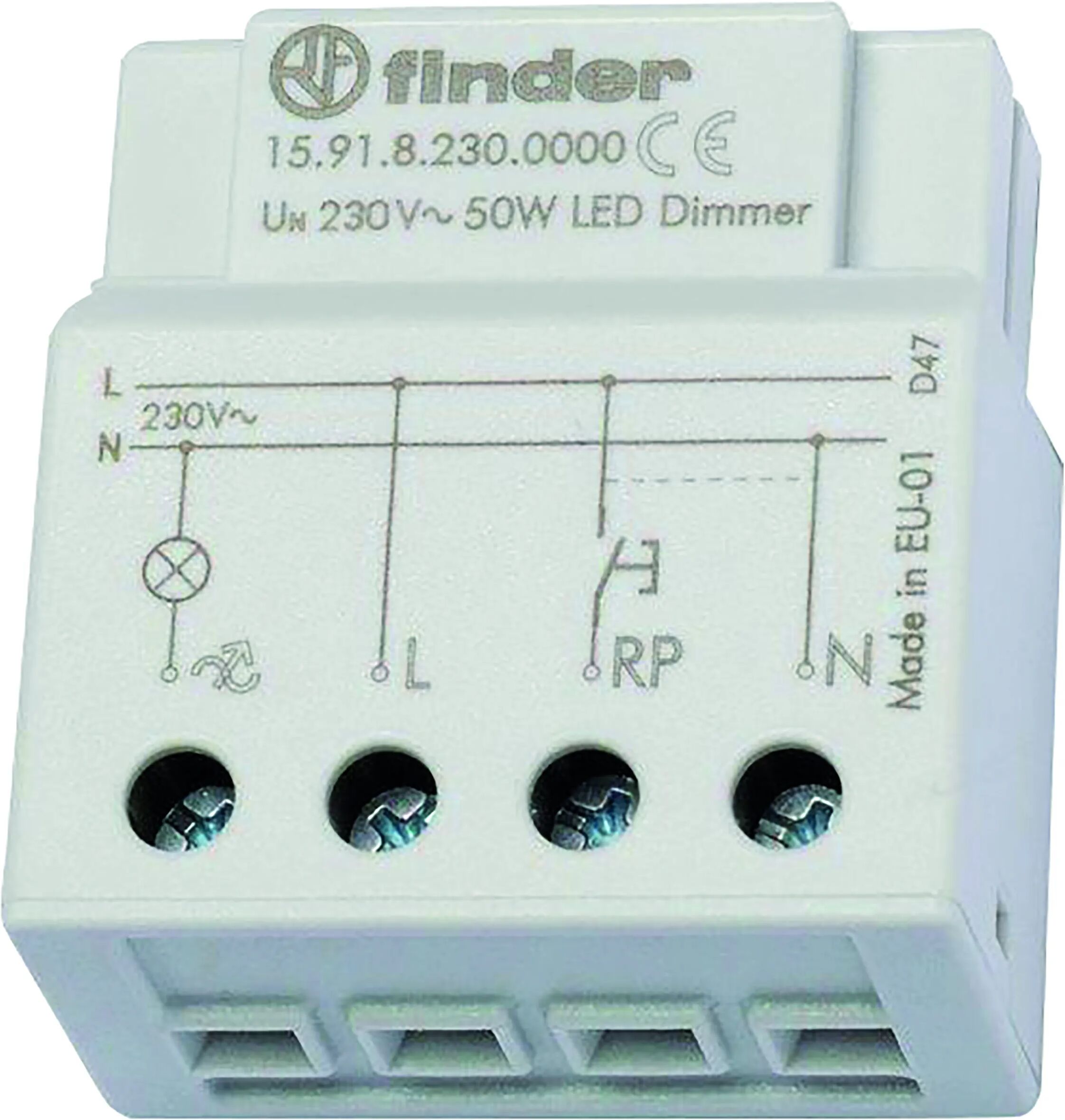 Finder DIMMER  50W LED 100W ALOGENA 230V ACCENSIONE E SPEGNIMENTO SOFT 3 / 4 FILI