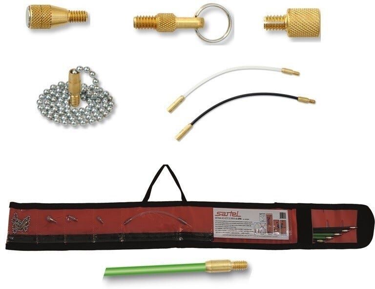 Kit Sonde A Spinta A-Spin Per Posa Cavi Con 4 Aste Da 1 M 1 Asta Flessibile E 5 Accessori Kit Sonde A Spinta A-Spin Per Posa Cavi Con 4 Aste Da 1 M 1 Asta Flessibile E 5 Accessori