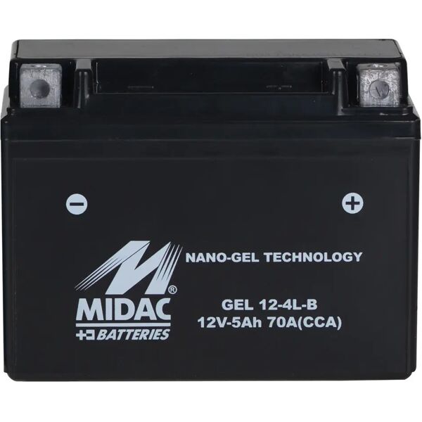 midac batteria moto gel 5ah 70a  4l-b 120x71x91 mm (lxpxh) peso 1,540 kg