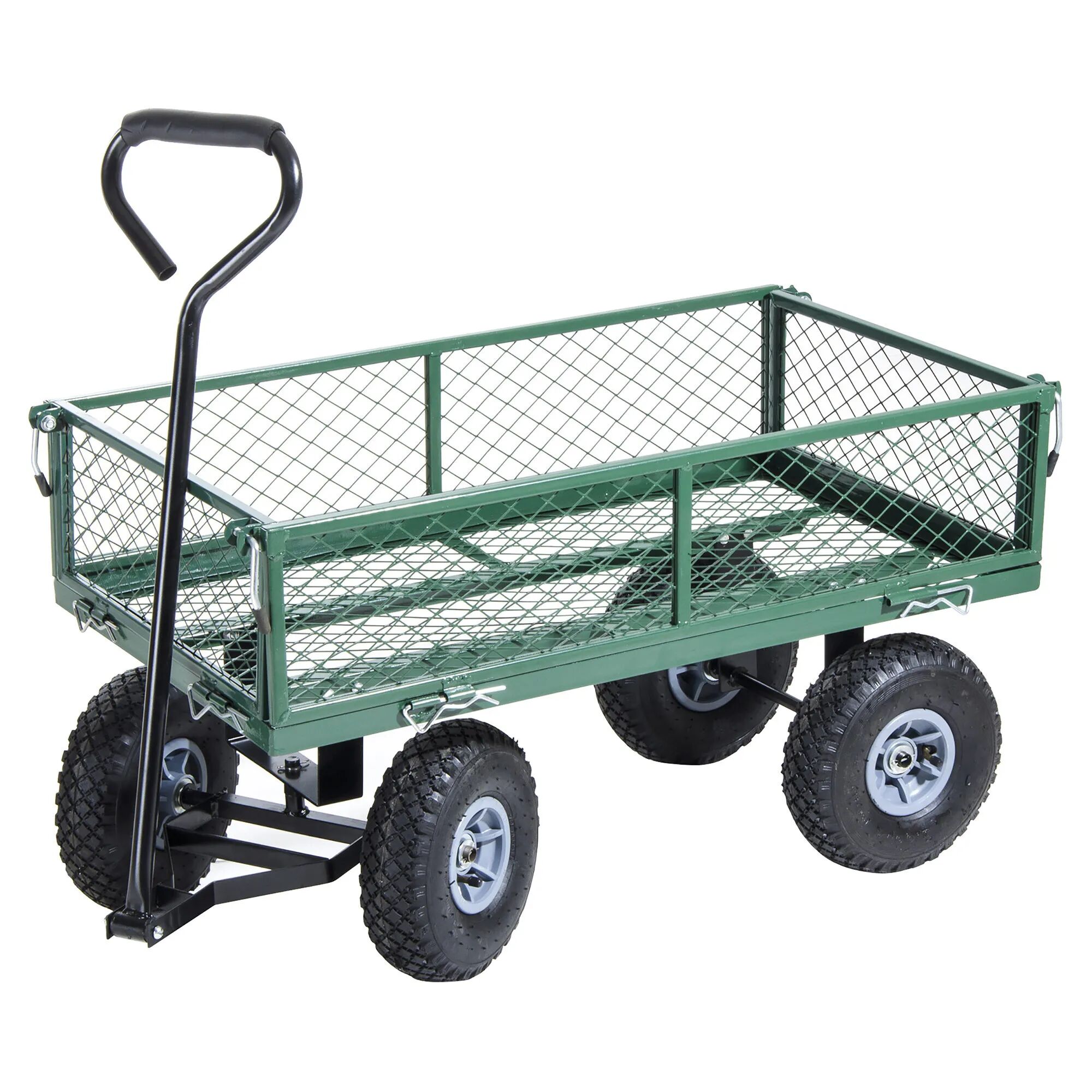 verdelook carrello trasporto utility in metallo  portata 150 kg 4 ruote pneumatiche