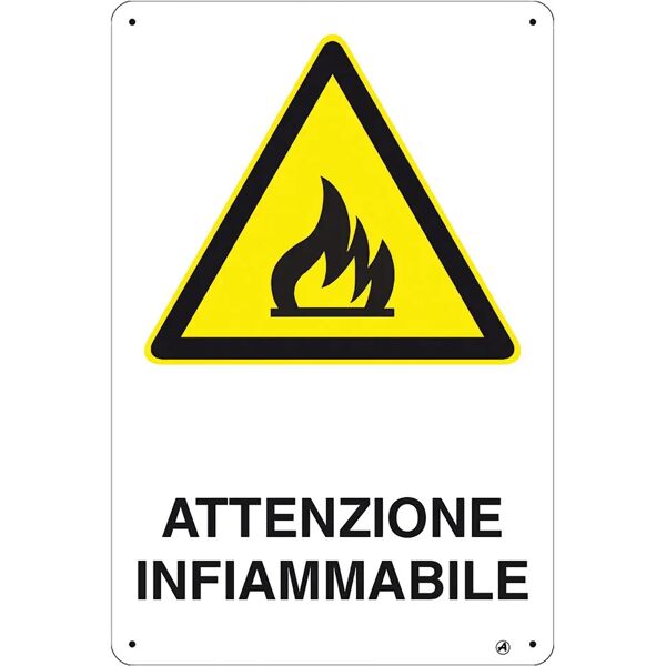 nuova algis cartello attenzione infiammabile in pvc 20x30 cm