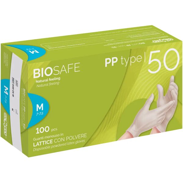 tecnomat 100 guanti monouso biosafe pp in lattice taglia xl con polvere dpi cat iii 5 g