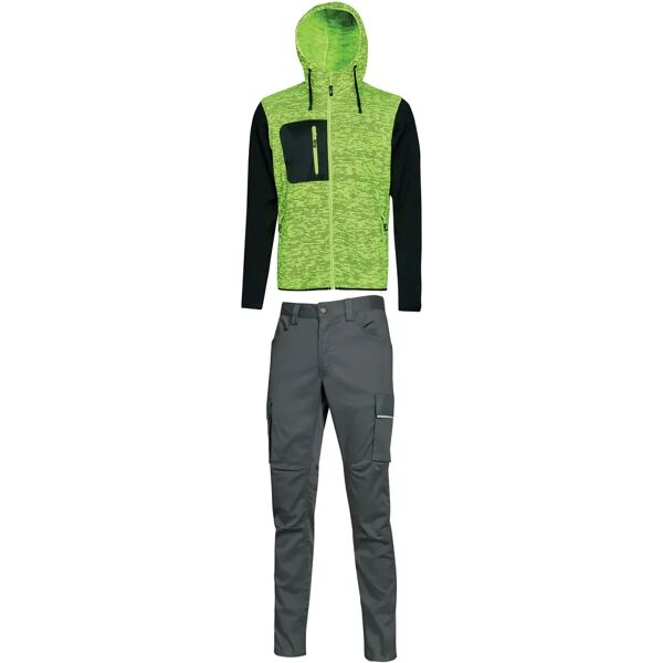 u-power set pantaloni e felpa  taglia l crazy rainbow grigio nero giallo