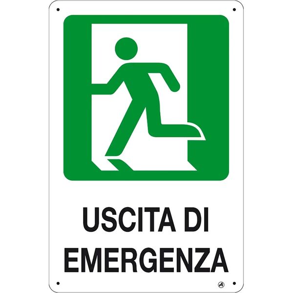 nuova algis targa uscita di emergenza sinistra in pvc 20x30 cm