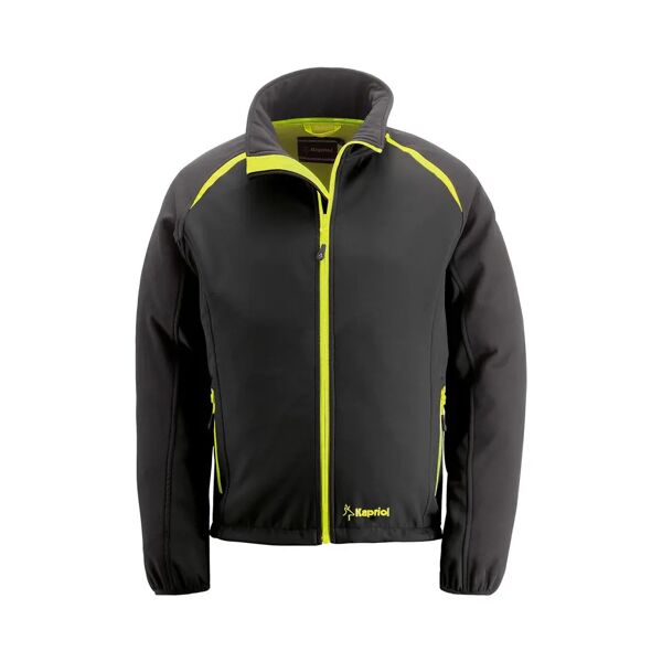 kapriol giacca soft shell dragon easy  taglia xl colore nero inserti lime