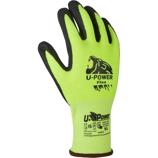 u-power guanto upower flex nylon taglia 8 palmo schiuma nitrile touchscreen manutenzione generica