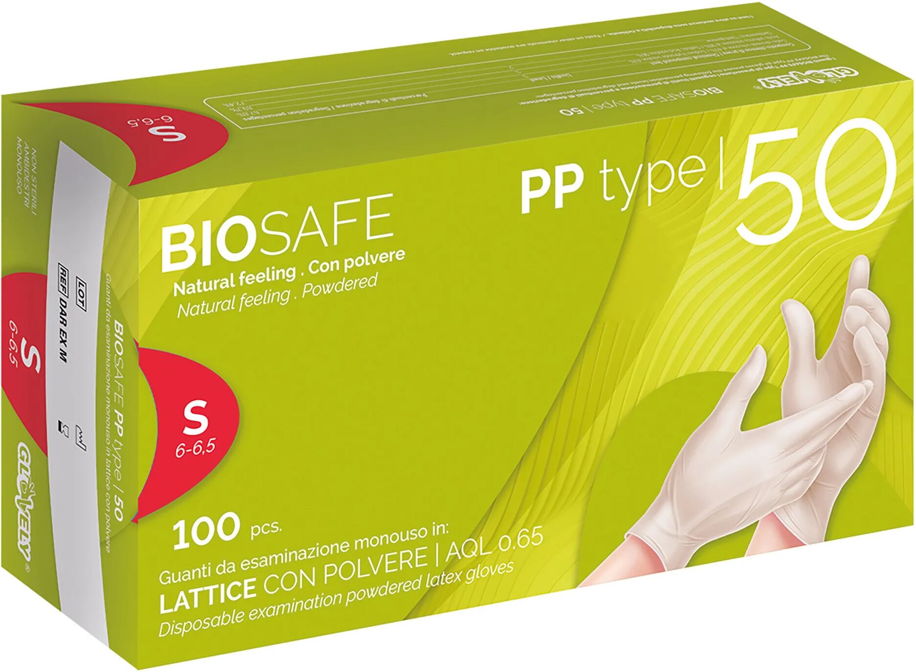 tecnomat 100 guanti monouso biosafe pp in lattice taglia s con polvere dpi cat iii 5 g