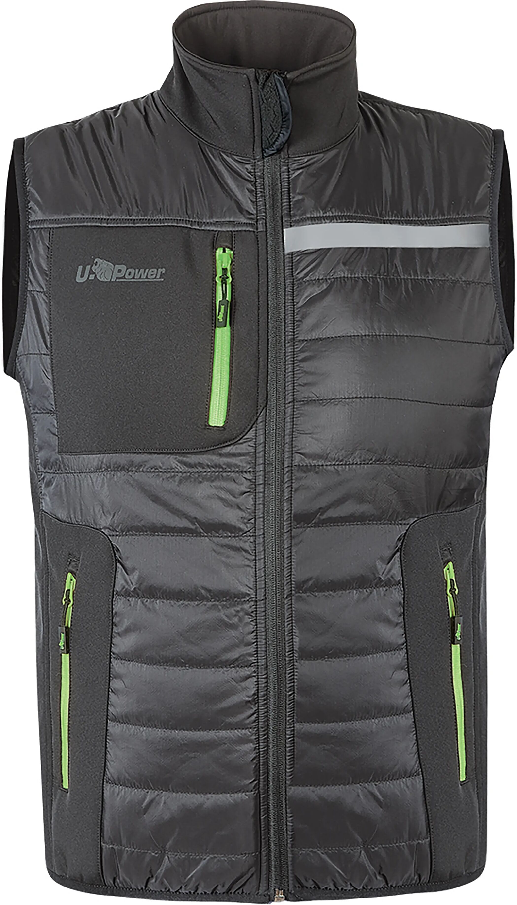 u-power gilet wall  taglia 3xl colore grigio inserti verdi imbottitura in grafene