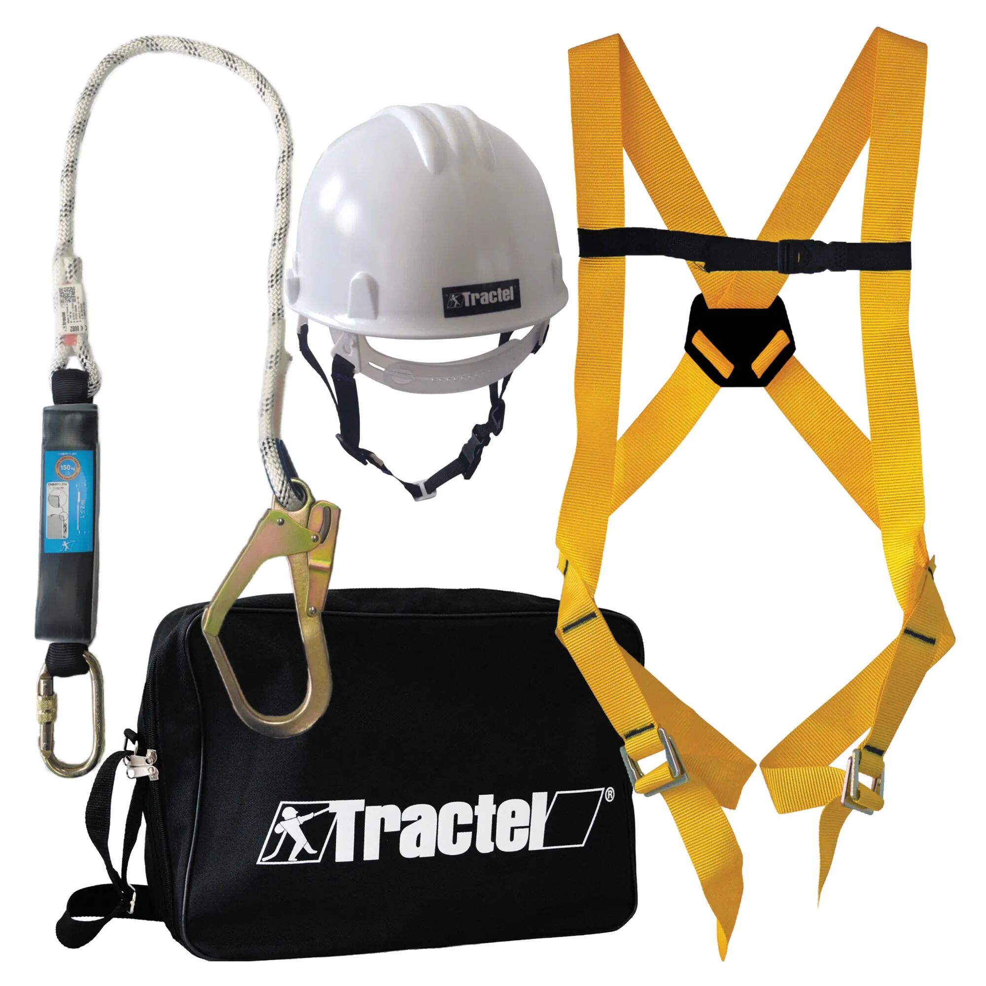 tractel kit anticaduta per ponteggio  imbrago casco cordino per sistemi anticaduta