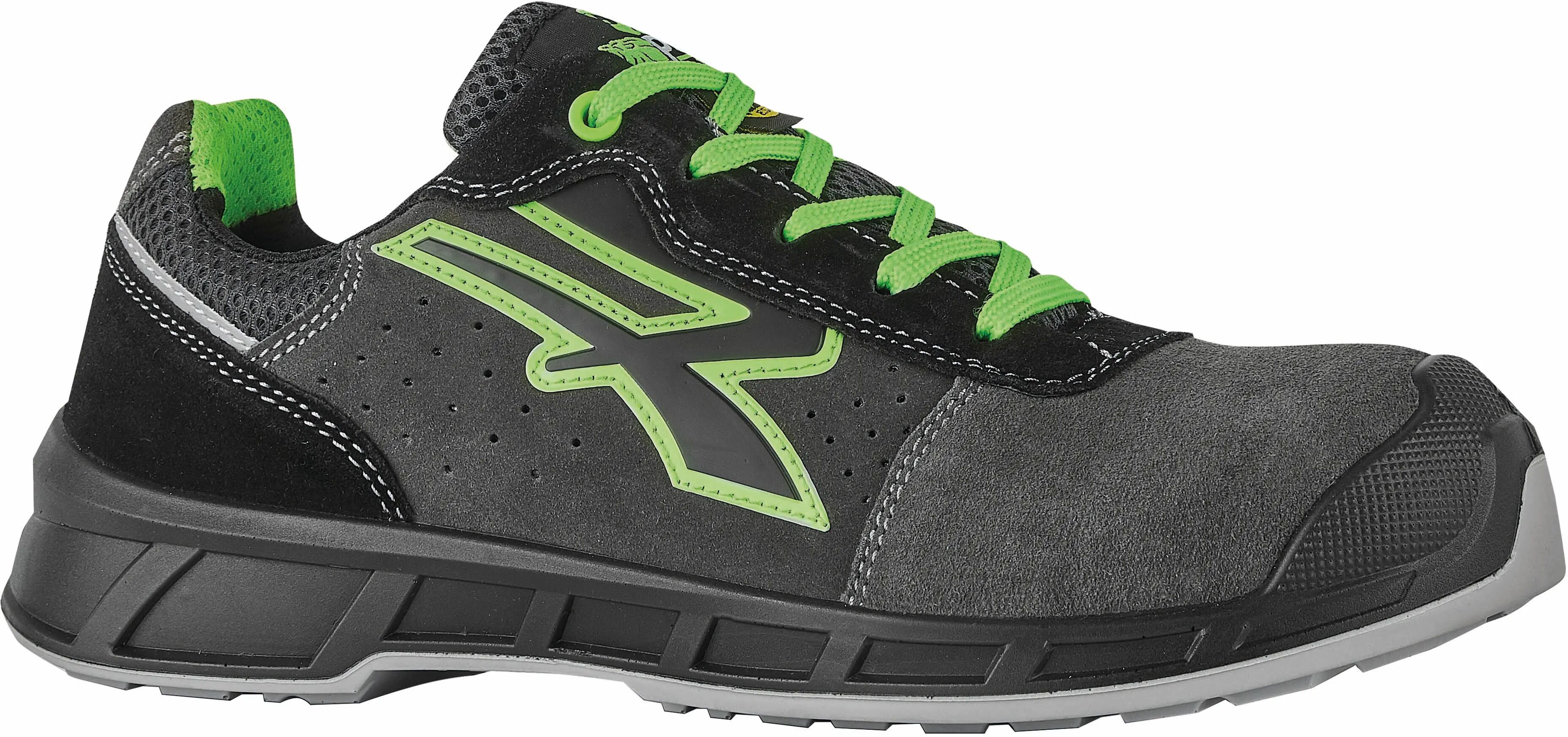 U-power SCARPA ANTINFORTUNISTICA 46  RK20016 BASSA CLASSE S1P SRC ESD NERA VERDE