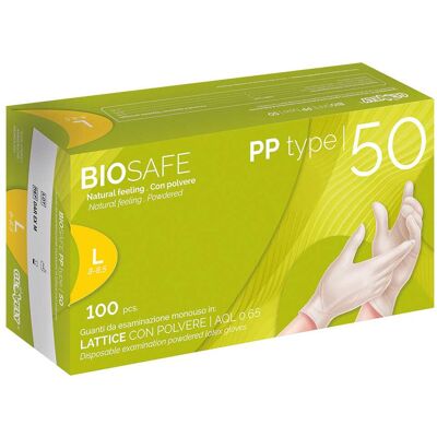 Tecnomat 100 GUANTI MONOUSO BIOSAFE PP IN LATTICE TAGLIA L CON POLVERE DPI CAT III 5 g Tecnomat 100 GUANTI MONOUSO BIOSAFE PP IN LATTICE TAGLIA L CON POLVERE DPI CAT III 5 g