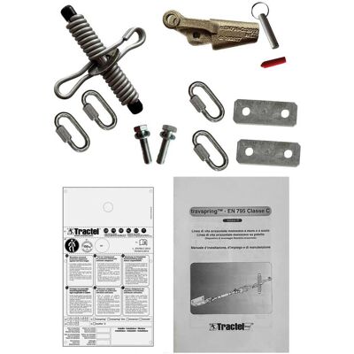 Tractel KIT LINEA VITA TRAVSPRING ONE EN795C ASSORBITORE E FISSAGGI RICHIEDE FUNE Tractel KIT LINEA VITA TRAVSPRING ONE EN795C ASSORBITORE E FISSAGGI RICHIEDE FUNE