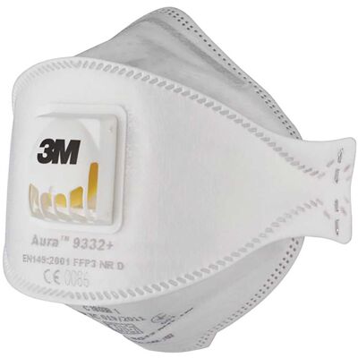 3M 10 MASCHERINE FFP3 9332PRO AURA PIEGHEVOLI CON VALVOLA MONOUSO 3M 10 MASCHERINE FFP3 9332PRO AURA PIEGHEVOLI CON VALVOLA MONOUSO