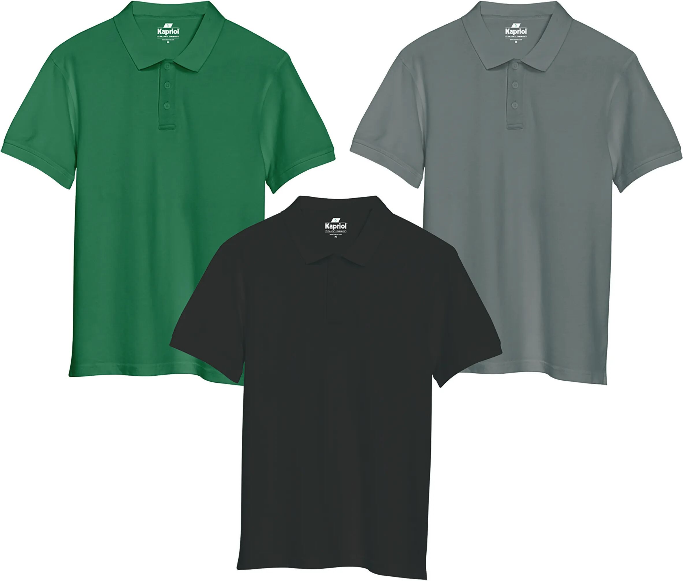 KAPRIOL 3 Polo Manica Corta  Taglia L Colori Grigio Nero Verde KAPRIOL 3 Polo Manica Corta  Taglia L Colori Grigio Nero Verde