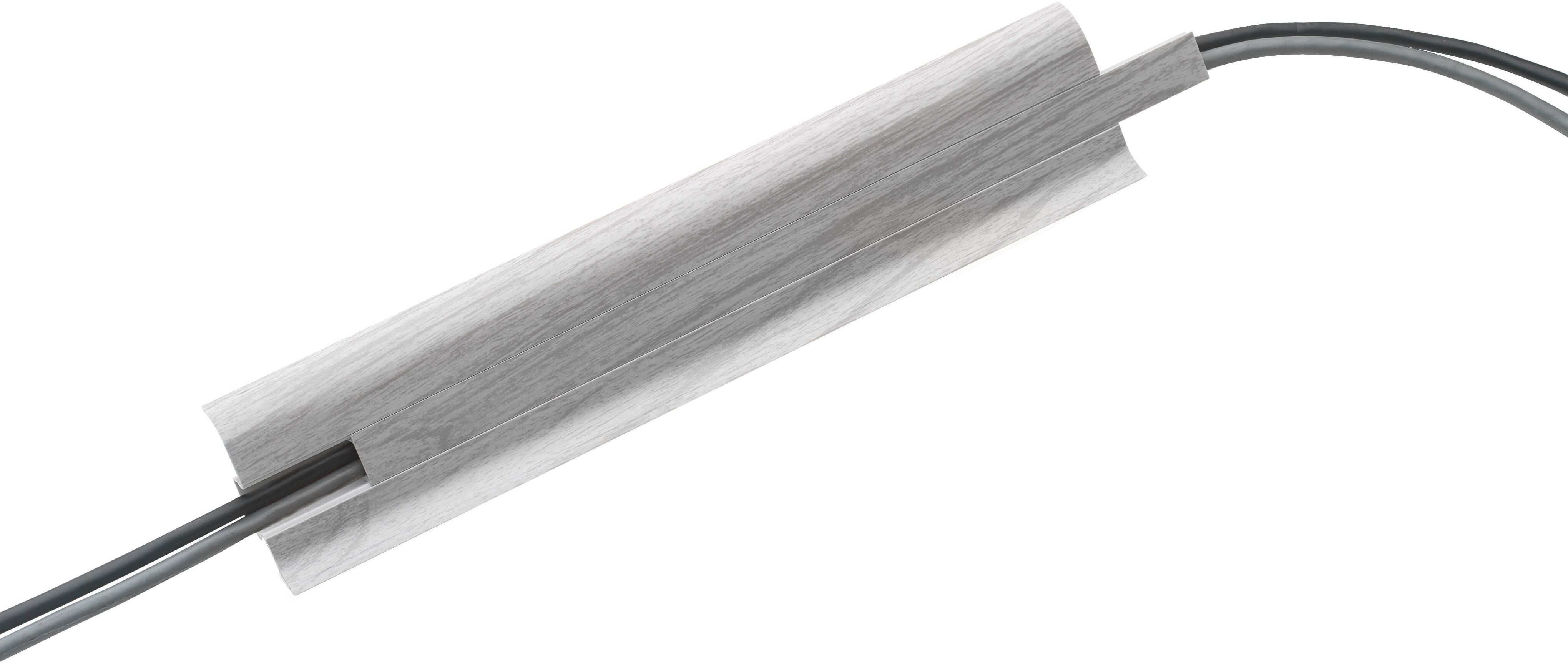 Battiscopa Passa Cavo In Pvc Rovere Grigio Spessore 12 Mm 2500x60 Mm (Lxh) Battiscopa Passa Cavo In Pvc Rovere Grigio Spessore 12 Mm 2500x60 Mm (Lxh)