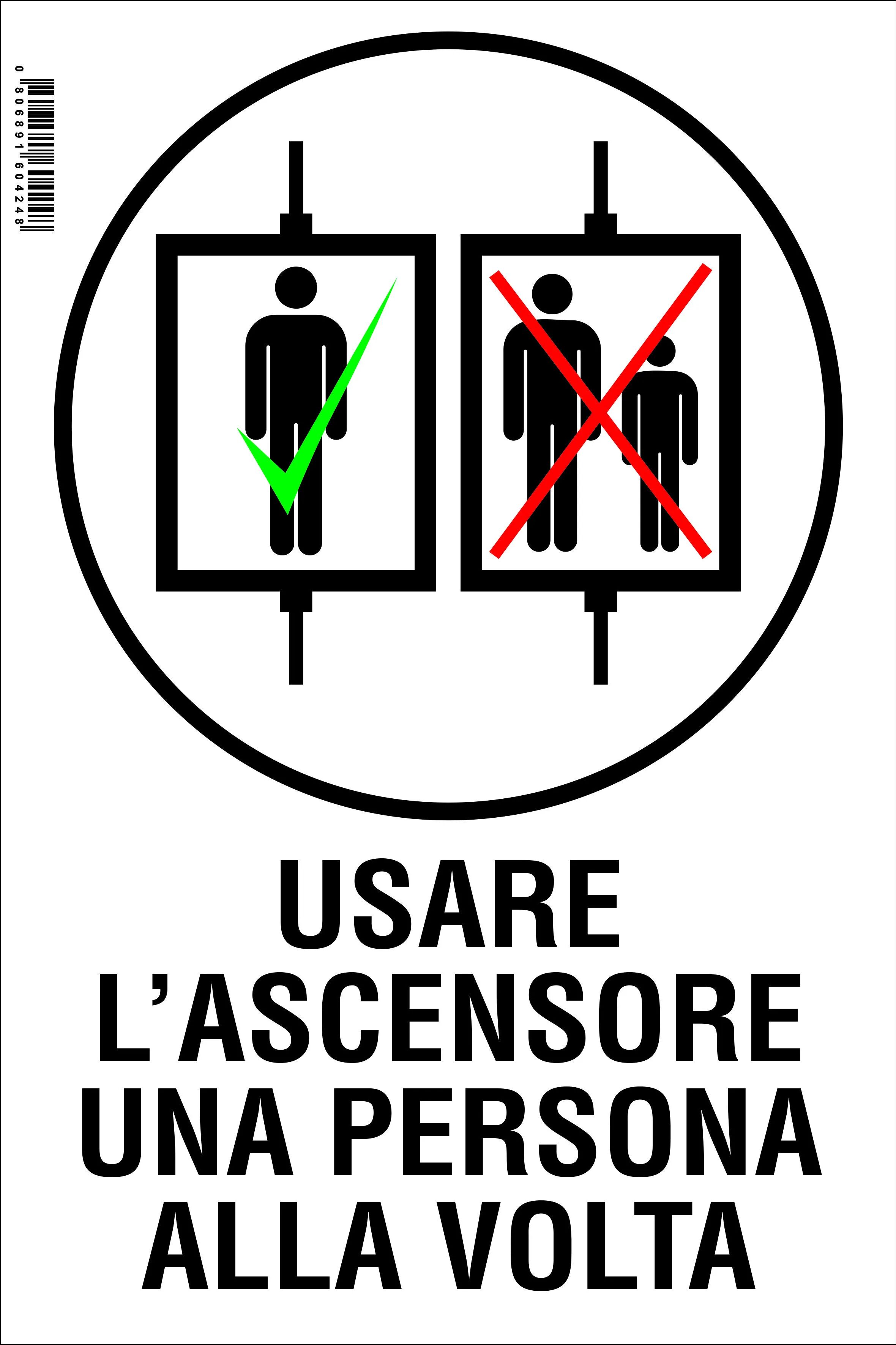 NUOVA ALGIS Cartello Ascensore Uno Alla Volta In Pvc Rigido 20x30 Cm NUOVA ALGIS Cartello Ascensore Uno Alla Volta In Pvc Rigido 20x30 Cm