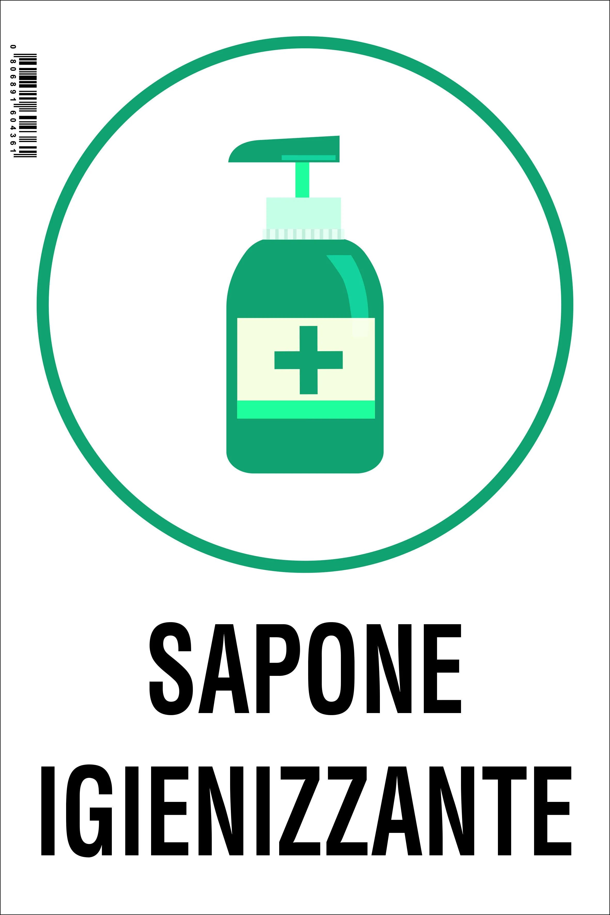 NUOVA ALGIS Cartello Sapone Igienizzante In Pvc Rigido 20x30 Cm NUOVA ALGIS Cartello Sapone Igienizzante In Pvc Rigido 20x30 Cm