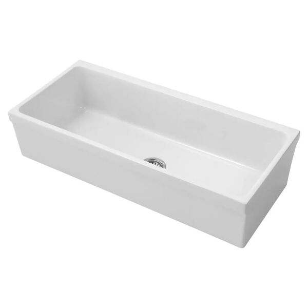simas lavabo a canale  in ceramica bianco 90x20x44,5 cm (lxhxp)