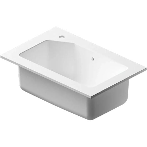 tecnomat lavabo/lavatoio small laundry mineralmarmo bianco opaco 71x46 cm (lxp)