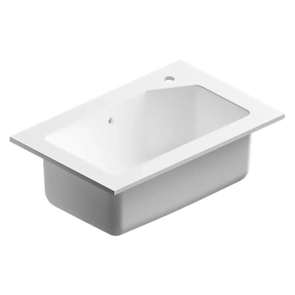 tecnomat lavabo/lavatoio small laundry mineralmarmo bianco lucido 71x46 cm (lxp)