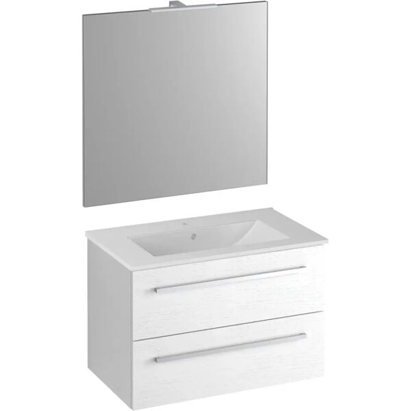 tecnomat mobile juillet 2c 85x46x53cm (lxpxh) lavabo in ceramica specchio filo lucido con led