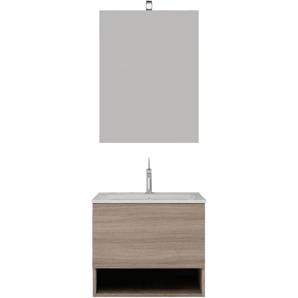 tecnomat mobile valentina 1 cassetto vano giorno rovere fumo  lavabo in ceramica 61x53x46cm (lxhxp)