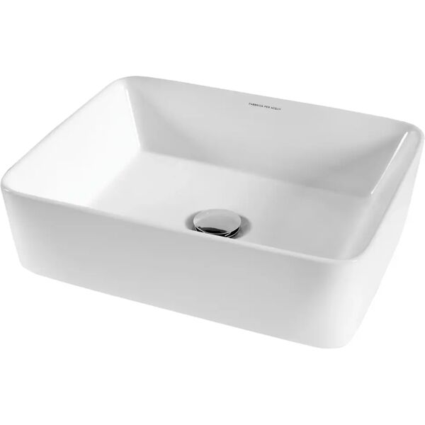 tecnomat lavabo d'appoggio taigi in ceramica bianca rettangolare 48,2x13,5x37 cm (lxhxp)