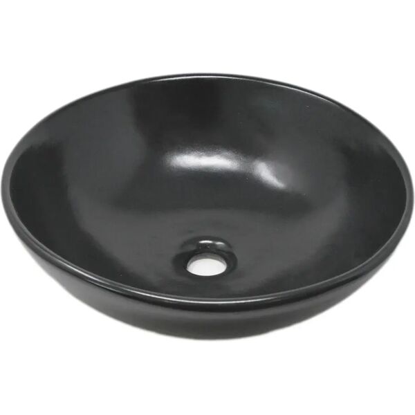 tecnomat lavabo da appoggio cap in ceramica nero opaco tondo 43,5x14 cm (Øxh)